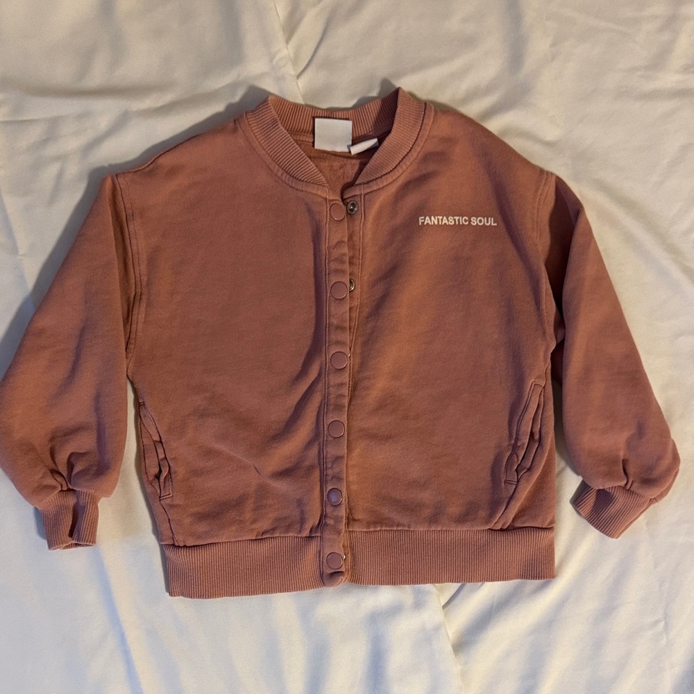 Kids Button-Up jacket- Pink 2-3yr